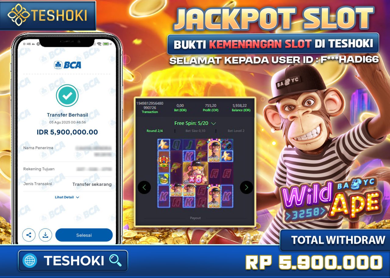 F***HADI66 JACKPOT SLOT WILD APE Rp.5.900.000 - LUNAS	